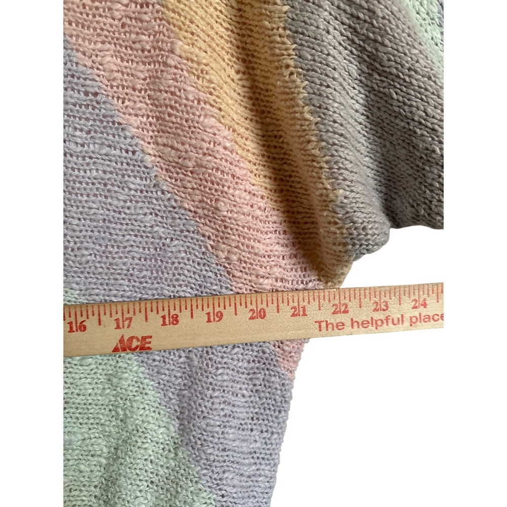 Vintage 80's Renee Tener for Jeanne Pierre Sz L Geometric Pastel Sweater Preppy - Picture 5 of 8